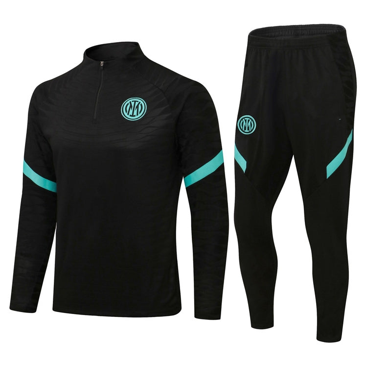 black and blue football tracksuit